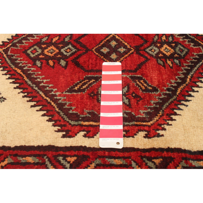 Tapis rouge noué à la main de conception unique 3 pi 8 po x 10 pi 10 po Jesse-James