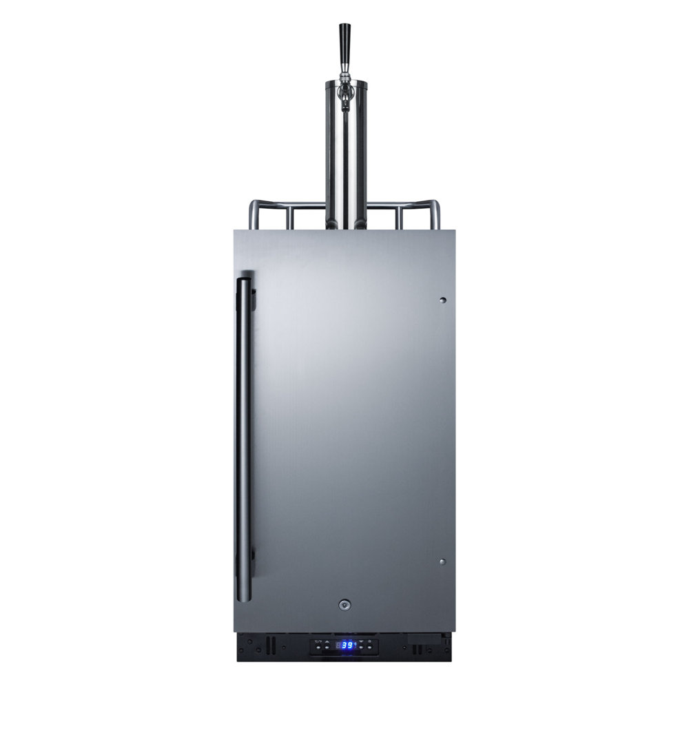 Summit Appliance 2.9 Cubic Feet Gray Single Tap Built-In Kegerator with Door Lock and Adjustable Temperature Summit Appliance