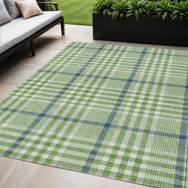 Tapis d'intérieur lavable à carreaux ivoire 5 pi x 8 pi ivoire