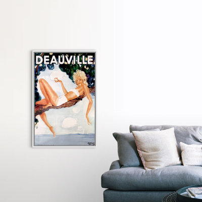 «Deauville», affiche rétro par Jean Gabriel Domergue, reproduction d'art sur toile tendue par Jean Gabriel Domergue