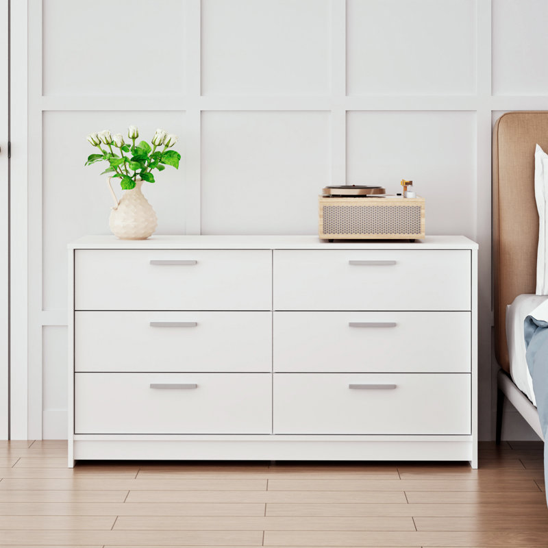 White Pine 6-Drawer Double Dresser with Safety Features