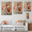 Blanc et corail, pivoines élégantes III - pivoines, art mural en bois - sur bois de pin naturel-359787351