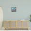 «Whimsical Summer Beach Lady» par Ronald West - peinture à cadre flottant sur bois-727486646-727486644