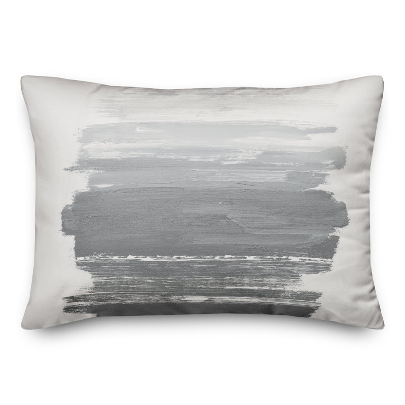 Housse et insert de coussin rectangulaire d'extérieur Gradient Strokes 20, gris