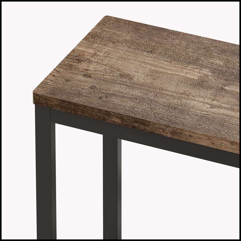 Keiera Modern Design Kitchen Dining Table, Pub Table, Long Dining Table Set with 3 Stools, Brown, Brown