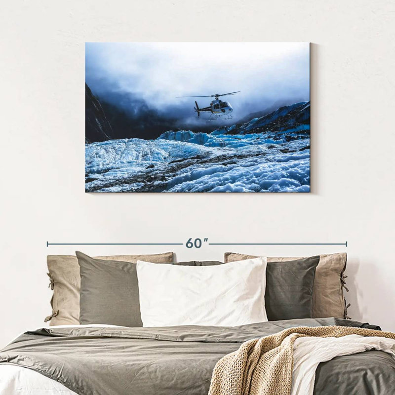 Mehar Helicopter Over Glacier, 30" H x 45" W