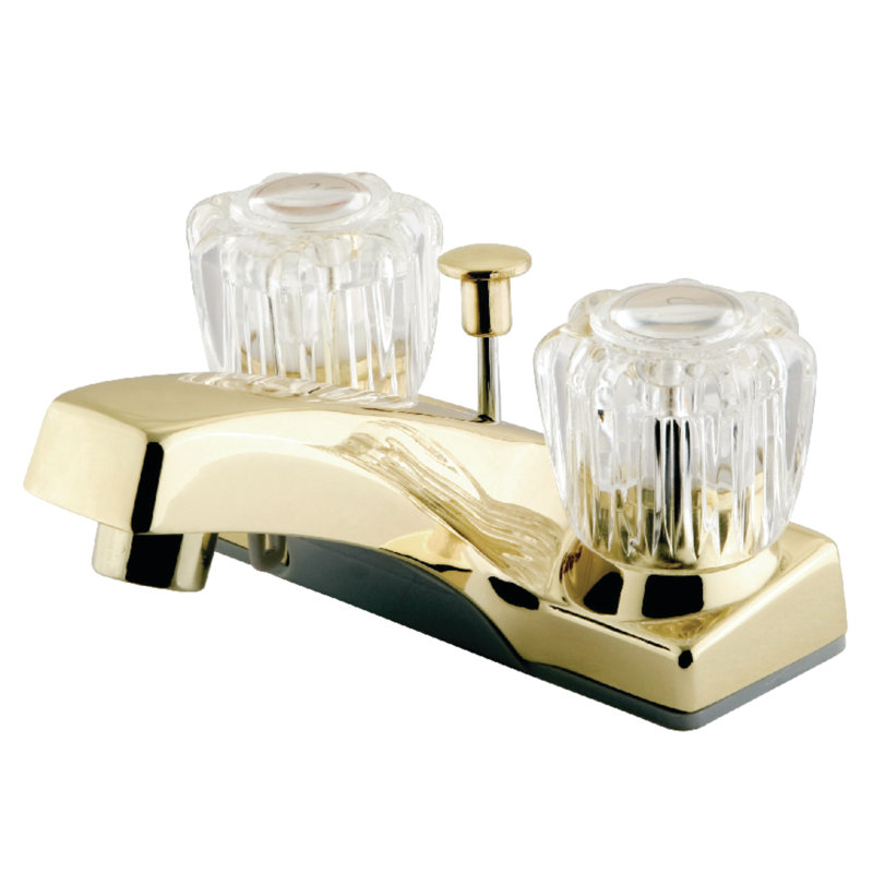 Elements of Design Centerset Bathroom Faucet, Brushed Nickel, Without Pop Up Drain