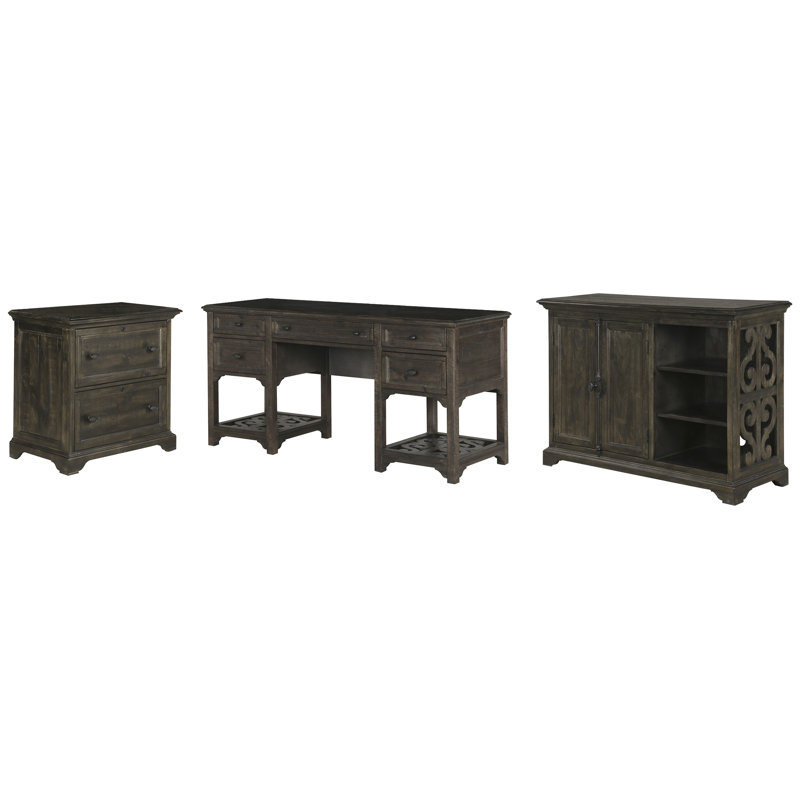 Bureau avec classeur latéral et support pour imprimante, 3 pièces: bureau, classeur, armoire de rangement