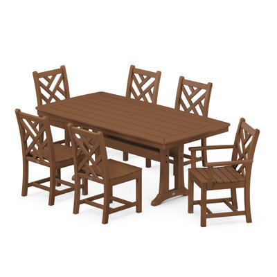 Chippendale 7-Piece Dining Set with Trestle Legs