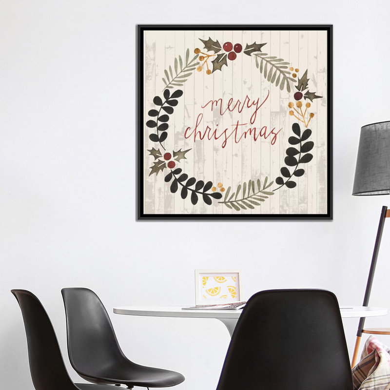 « christmas iii », reproduction d’art textuel sur toile, H 37 po x l 37 po x P 1,5 po, Toile avec cadre noir, Pas de tapis