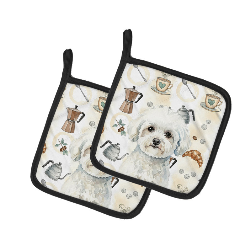 Paire de poignées Bichon Frise