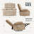 Oversized Massage Recliner Chair with Heating, Swivel Glider Rocker Chair-1351134226