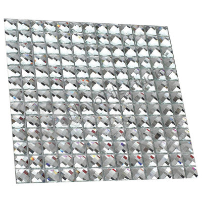 Diamond Mirror 0.8" x 0.8" Glass Grid Mosaic Wall Tile
