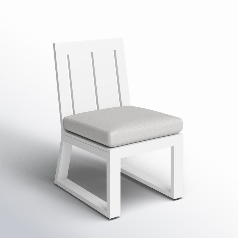Camela Outdoor Dining Side Chair, Cast Silver Sunbrella®