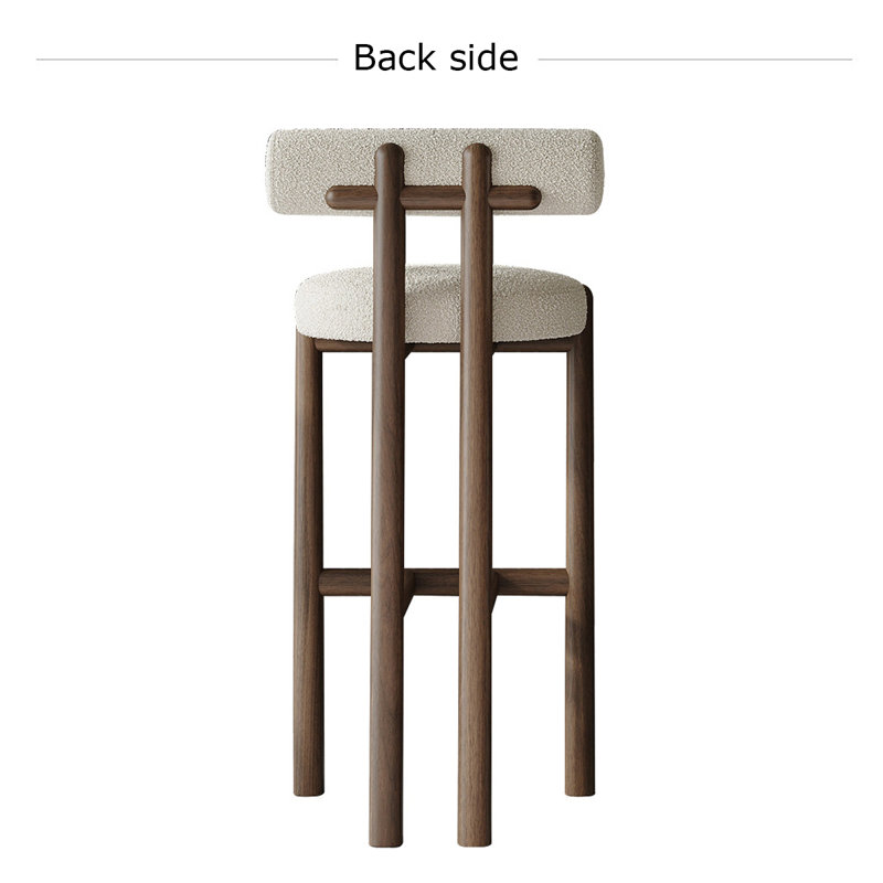 Chaise d'appoint à dossier bas en noyer (ensemble de 2), 4, 37.40"