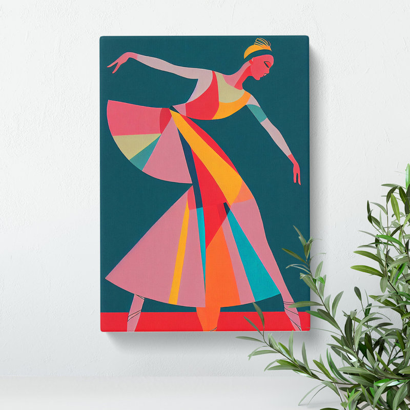 Pop Art Ballerina No.4 - Wrapped Canvas, 50cm H x 35cm W x 3cm D