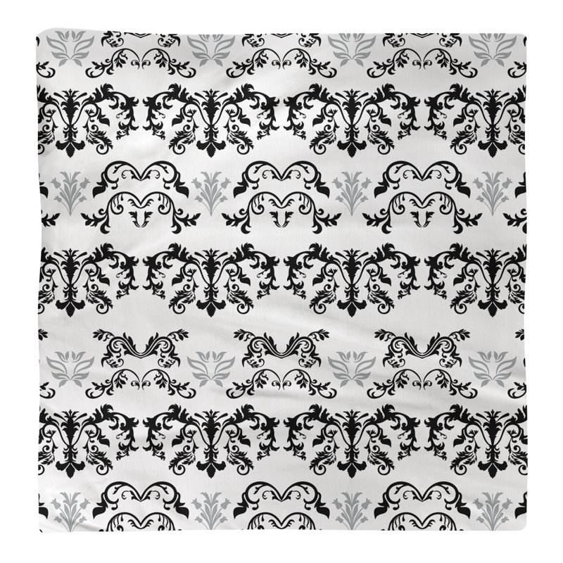 Serviette Oakland, Noir, blanc, argenté, polyester, l 22 po x L 22 po