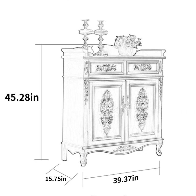 Armoire d'appoint en bois massif Retro