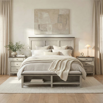 Ensemble de chambre avec très grand lit et deux tables de chevet Cathleen