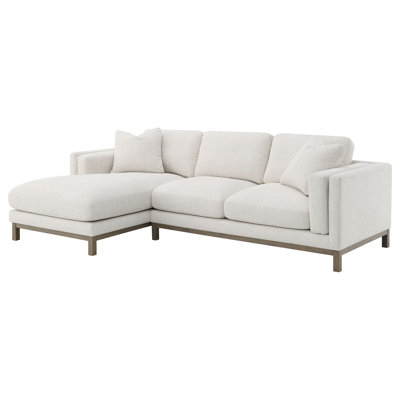Staley Boucle Upholstered Sectional Chaise Sofa Sand
