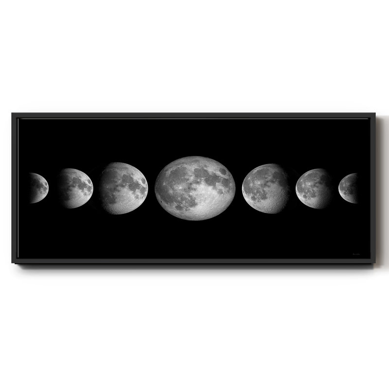 Phases lunaires - toile encadrée, H 20 po x l 50 po