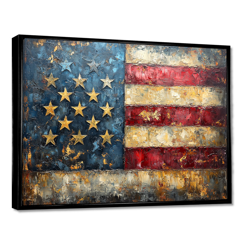 Drapeau des États-Unis, «Emancipation Proclamation I», art mural États-Unis, H 12 po x l 20 po, Impression encadrée flottante