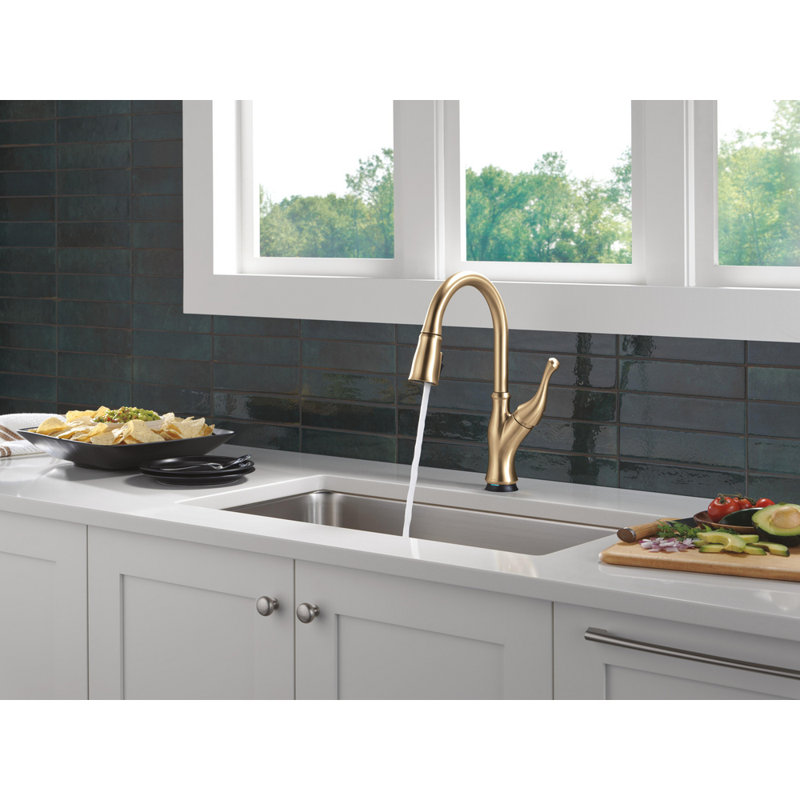 Ophelia Touchless Kitchen Faucet with Touch Technology, Brushed Gold Kitchen Sink Faucet with Pull Down Sprayer, Single Hole, Champagne Bronze