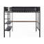 Lit mezzanine double en métal avec bureau Tablettes - aucun sommier requis, support solide!