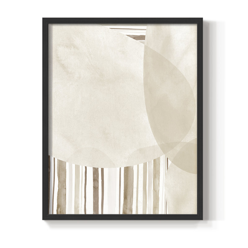 Sphères et rayures I, reproduction encadrée - bois massif, Noir, noir, noir, noir, H 11 po x l 9 po