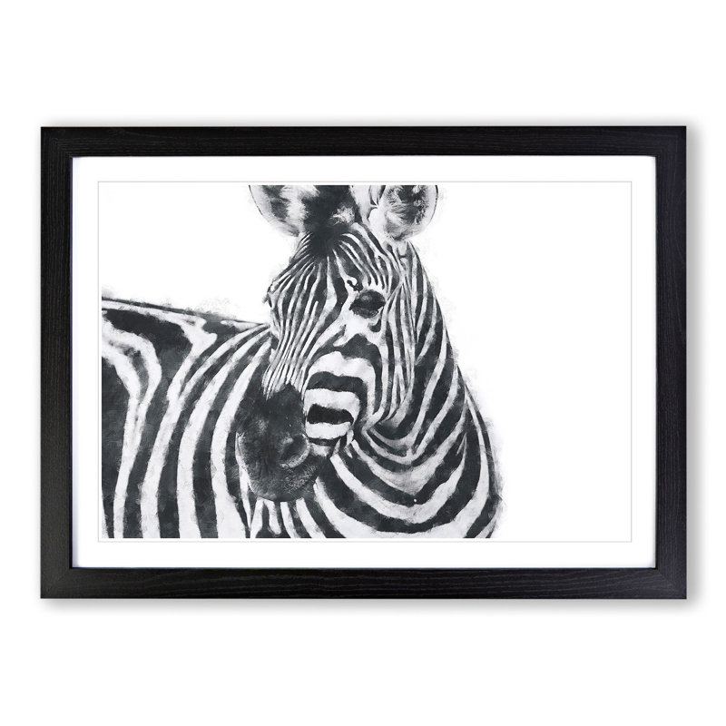 Zebra Vol.6 - Picture Frame Painting, Black, 27cm H x 36cm W x 2cm D