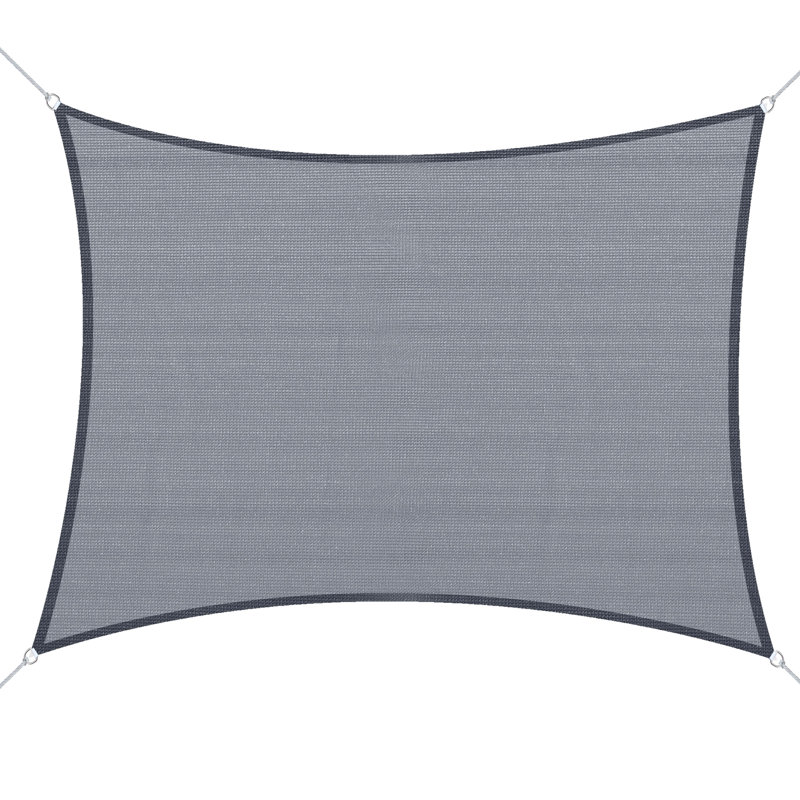 Auvent 13 'x 20' en toile d'ombrage - gris. Tissu bloquant,. Pour les espaces extérieurs tels que le patio, la terrasse, la cour. Avec les outils de suspension, les fournitures d'installation et le blocage des cordes. Livré avec