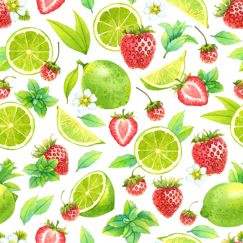 Motif d'aquarelle transparente sur toile, H 12 po x l 12 po