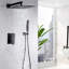 Douche de salle de bain avec pomme de pluie en acier inoxydable 12 po - Système noir mat équilibré et portatif 12 po-122075666