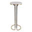 Table d'appoint ronde décorative pour salon - Table d'appoint sur pied avec pied central, idéale pour les boissons et la cuisine - 63,5 cm, blanc et or