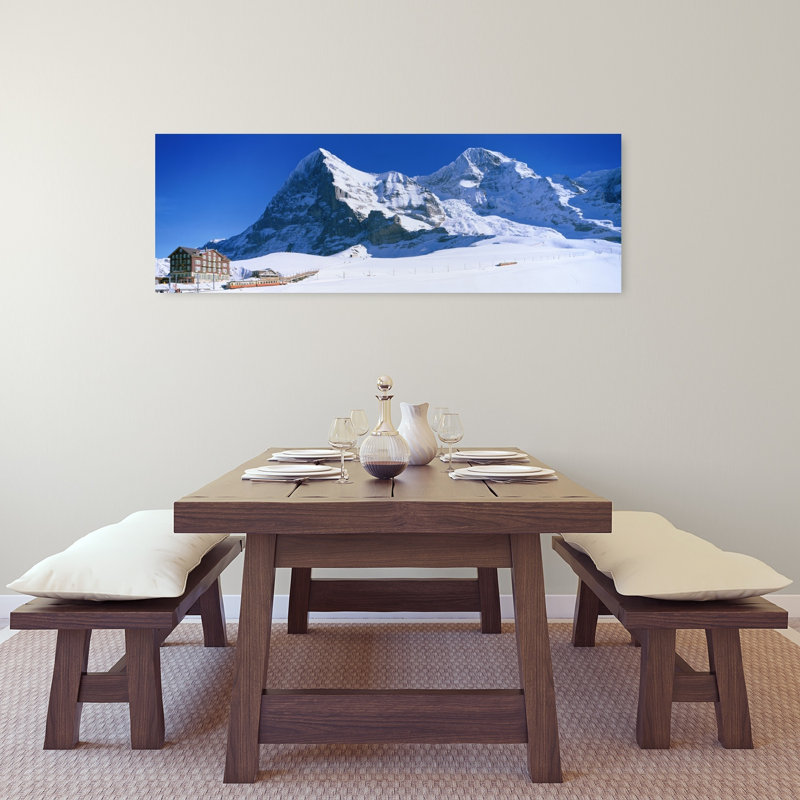Eiger Monch, Kleine Scheidegg, Suisse, paysage contemporain abstrait, art mural de montagne, H 48 po x l 16 po