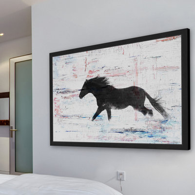 « black cheval stride »-cadre photo, reproduction d’art sur papier