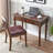 Nut-brown Rectangular Solid Wood desk-43128329