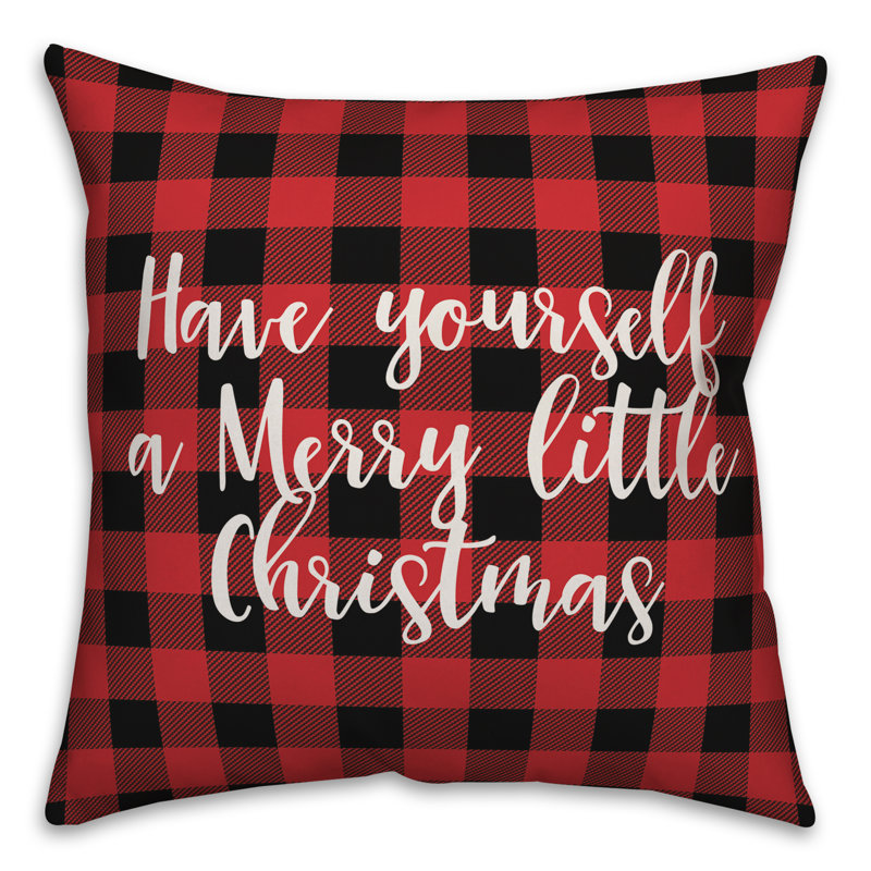  Coussin «Have You Yourself a Merry Little Christmas in Buffalo Check Plaid», Coussin décoratif