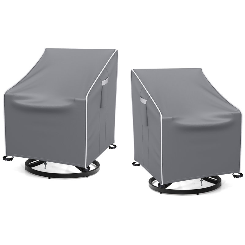 Waterproof Patio Swivel Chair Covers 2 Pack, Black