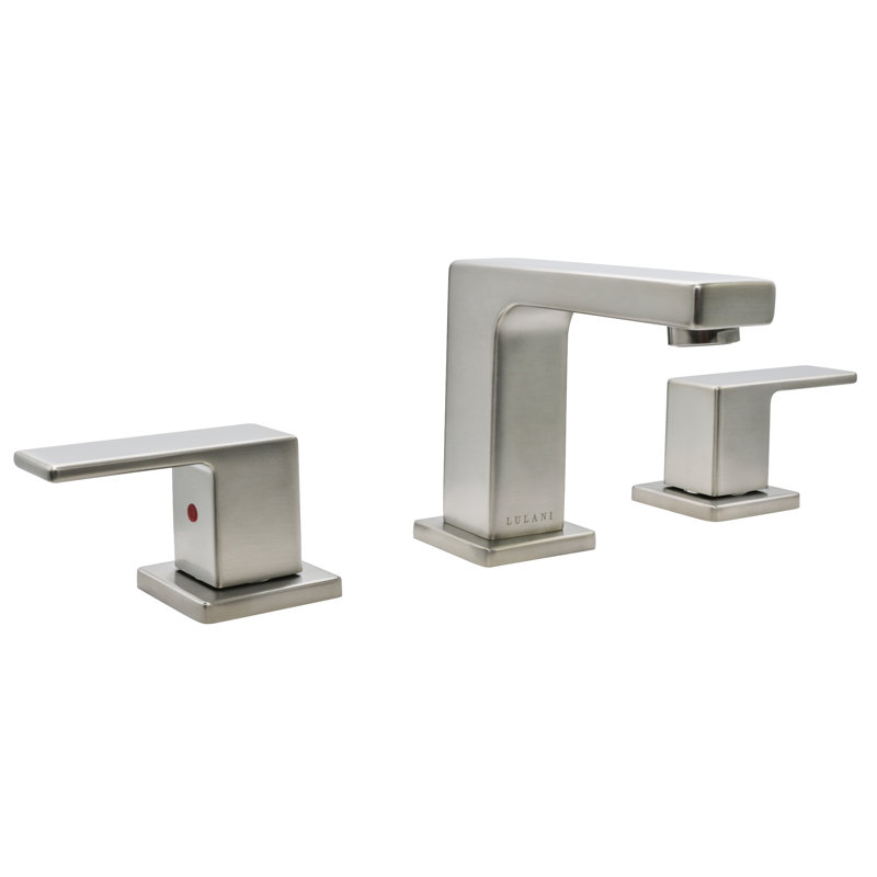 Lulani Widespread Bathroom Faucet with Drain Assembly, Brushed Nickel