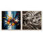 «Geometric Illusions - Abstract Shapes Square Collage», ensemble de 2-722638863-722638861