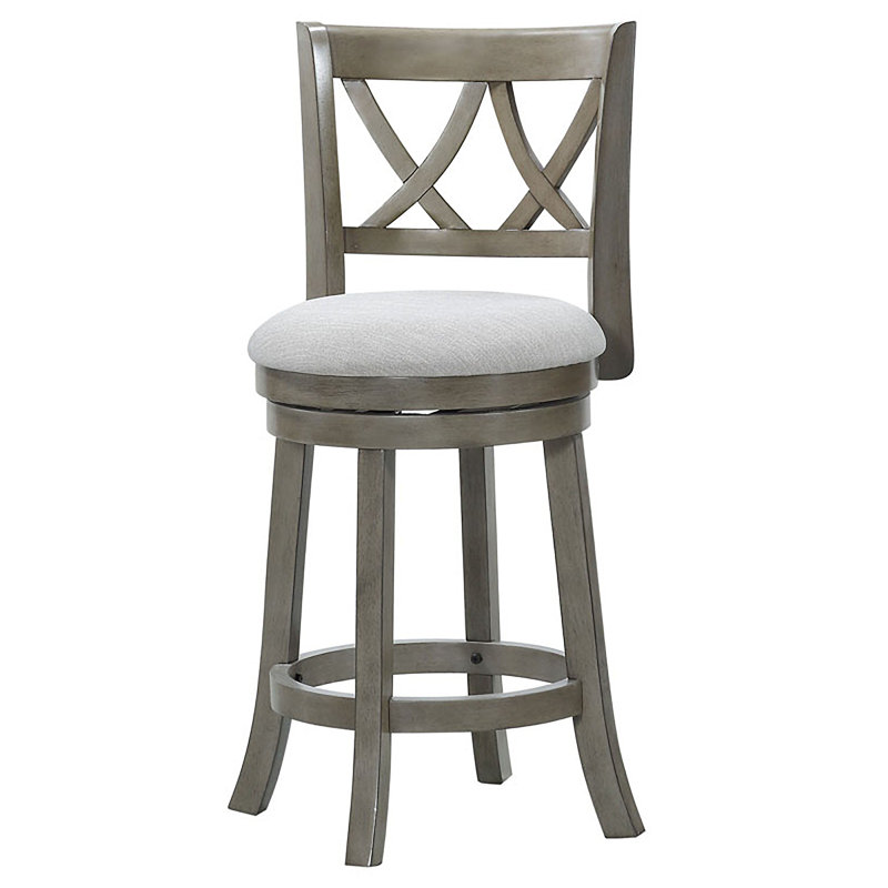 Ichika Swivel Upholstered Counter Stool with Solid Wood Frame, Counter Stool (24" Seat Height)
