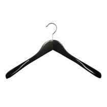 Slim-Line Wide Shoulder Coat Hanger-Black - Plastic Hangers