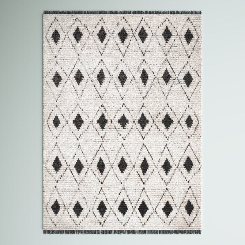 Tapis beige / noir Kadeidra, Rectangle 5 pi 3 po x 7 pi 4 po