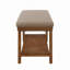Banc rembourré en lin avec tablette de rangement - capacité de 350 lb, banc de bout de lit moderne avec siège rembourré pour chambre à coucher, vestibule ou salon