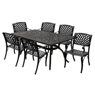 Iisle 6 - Person Patio Dining Set with Rectangular Table