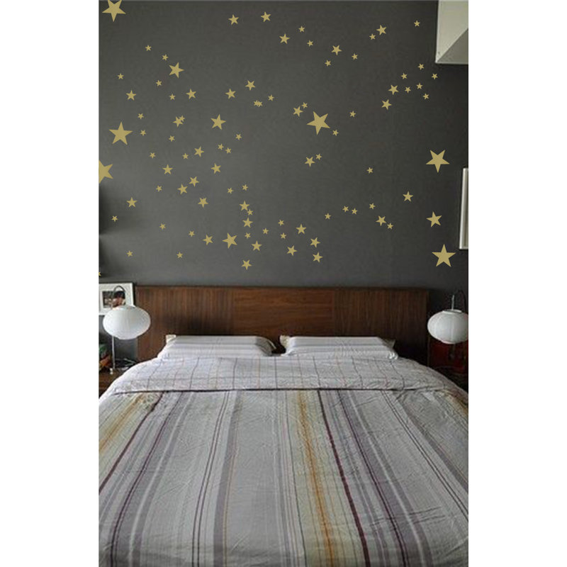 Abstract Non-Wall Damaging Wall Decal, 48" H x 55" W x 0.01" D, Gold