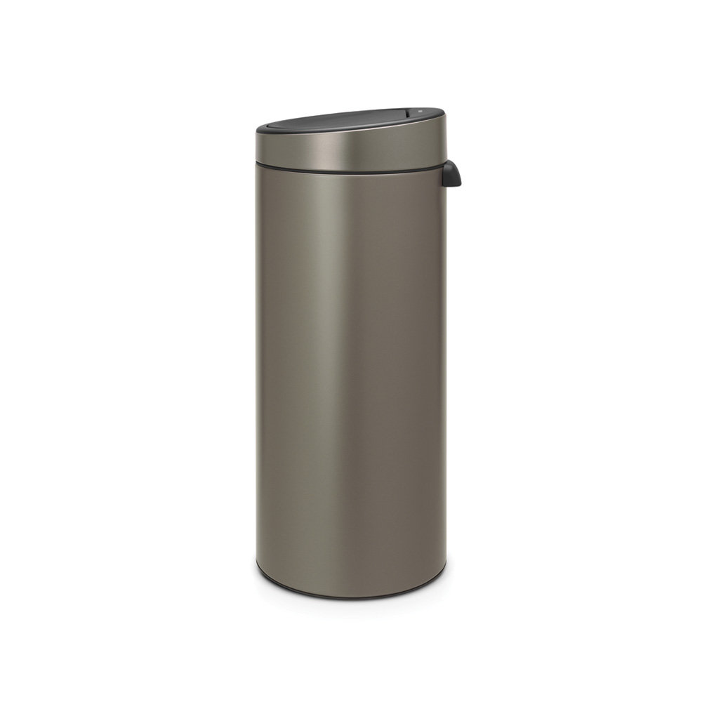 Brabantia 8gal Touch Top Trash Can, Platinum