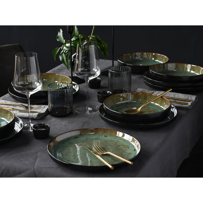 Nordic Fjord Creatable Dinnerware - Set of 16, Green