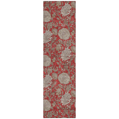 Washable Floral Indoor / Outdoor Rug